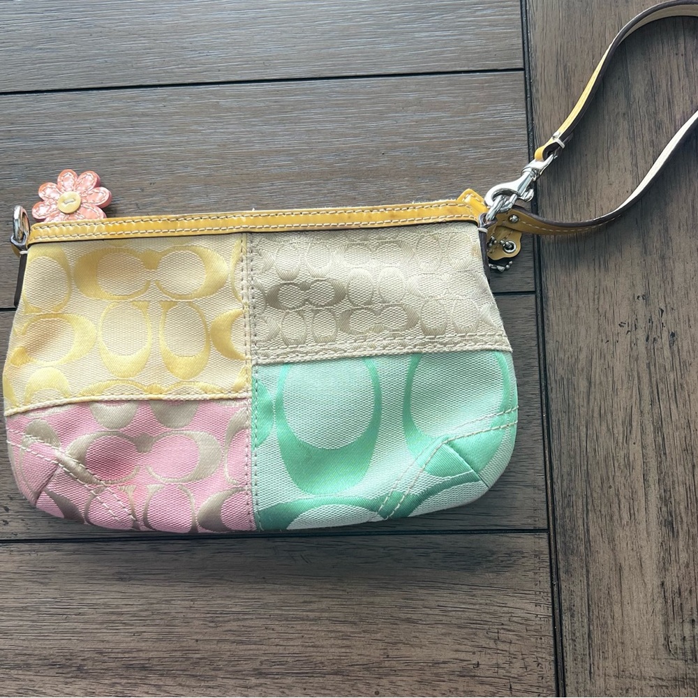 Coach Multicolor Patchwork Wristlet